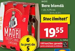 Lidl MADRI Bere blondǎ Ofertă