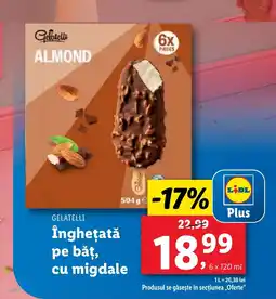 Lidl GELATELLI Îngheţată pe bǎț, cu migdale Ofertă
