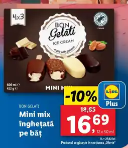 Lidl BON GELATI Mini mix înghețată pe băţ Ofertă