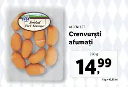 Lidl ALPENFEST Crenvursti afumați Ofertă