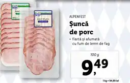 Lidl ALPENFEST Şuncă de porc Ofertă