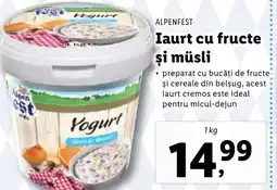 Lidl ALPENFEST Iaurt cu fructe si müsli Ofertă