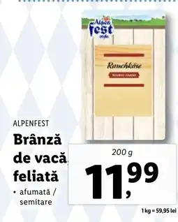 Lidl ALPENFEST Brânză de vacǎ feliată Ofertă