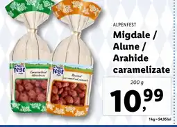 Lidl ALPENFEST Migdale / Alune / Arahide caramelizate Ofertă