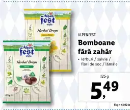 Lidl ALPENFEST Bomboane fără zahăr Ofertă