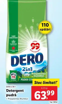 Lidl DERO 2 ÎN 1 Detergent pudră Ofertă