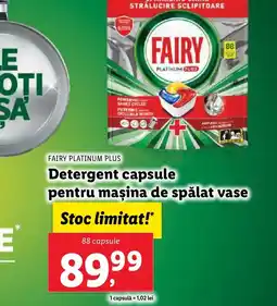 Lidl FAIRY PLATINUM PLUS Detergent capsule pentru maşina de spălat vase Ofertă