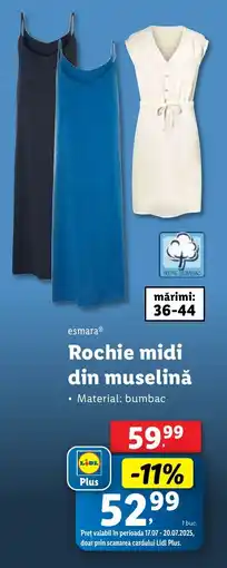 Lidl Esmara Rochie midi din muselinǎ Ofertă