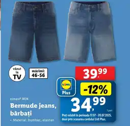 Lidl Esmara men Bermude jeans, bărbaţi Ofertă