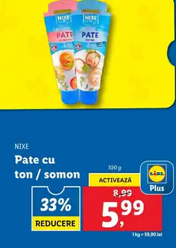 Lidl NIXE Pate cu ton / somon Ofertă