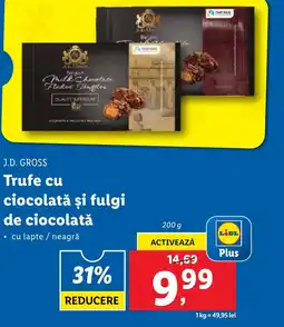 Lidl J.D. GROSS Trufe cu ciocolată și fulgi de ciocolată Ofertă
