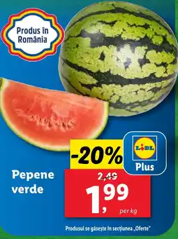 Lidl Pepene verde Ofertă