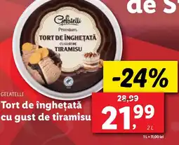 Lidl GELATELLI Tort de înghețată cu gust de tiramisu Ofertă