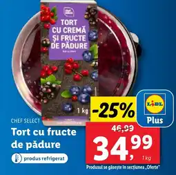 Lidl CHEF SELECT Tort cu fructe de pădure Ofertă