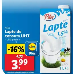 Lidl PILOS Lapte de consum UHT Ofertă