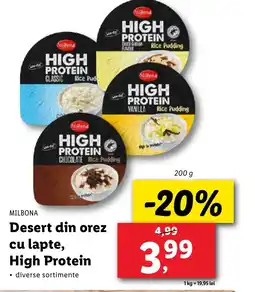 Lidl MILBONA Desert din orez cu lapte, High Protein Ofertă
