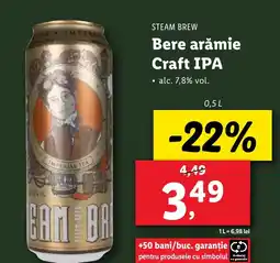 Lidl STEAM BREW Bere arǎmie Craft IPA Ofertă