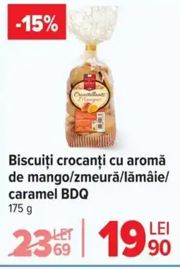 Carrefour Biscuiți crocanți cu aromă de mango/zmeură/lămâie/ caramel BDQ Ofertă