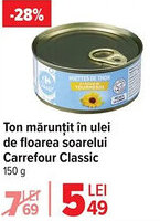 Carrefour Ton mărunţit în ulei de floarea soarelui Carrefour Classic Ofertă