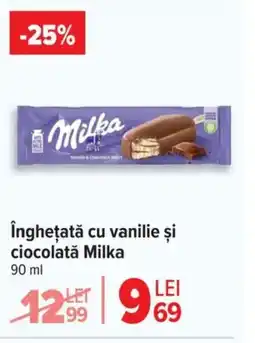 Carrefour îngheţată cu vanilie și ciocolată Milka Ofertă