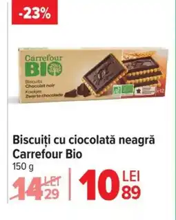 Carrefour Biscuiți cu ciocolată neagră Carrefour Bio Ofertă