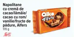 Carrefour Napolitane cu cremă de cacao/lămâie/ cacao cu rom/ vanilie/fructe de pădure, Alfers 170 g Ofertă