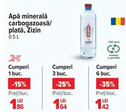 Carrefour Apă minerală carbogazoasă/ plată, Zizin Ofertă