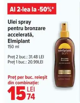 Carrefour Ulei spray pentru bronzare accelerată, Elmiplant Ofertă