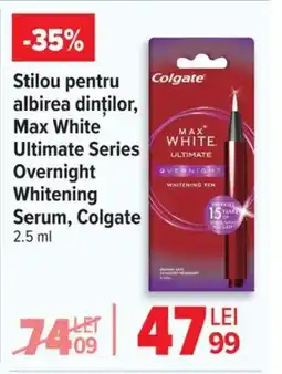 Carrefour Stilou pentru albirea dinţilor, Max White Ultimate Series Overnight Whitening Serum, Colgate Ofertă