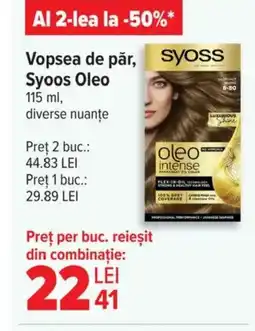 Carrefour Vopsea de păr, Syoss Oleo Ofertă
