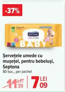 Carrefour Şervețele umede cu musețel, pentru bebeluşi, Septona Ofertă