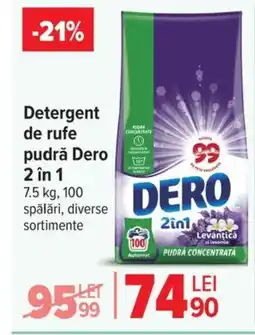 Carrefour Detergent de rufe pudră Dero 2in1 Ofertă