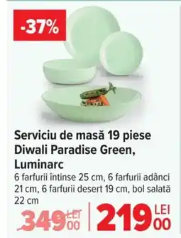 Carrefour Serviciu de masă Diwali Paradise Green, Luminarc Ofertă