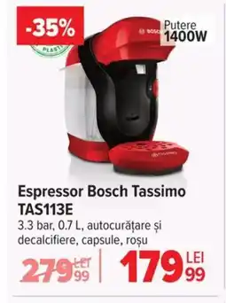 Carrefour Espressor Bosch Tassimo TAS113E Ofertă
