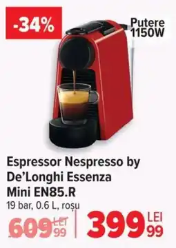 Carrefour Espressor Nespresso by De'Longhi Essenza Mini EN85.R Ofertă