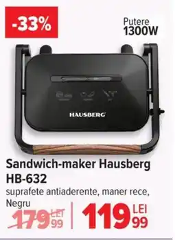 Carrefour Sandwich-maker Hausberg HB-632 Ofertă