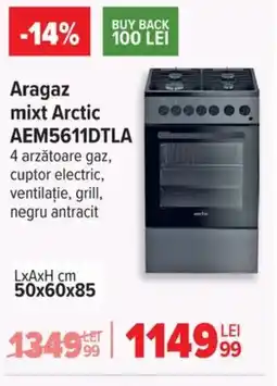 Carrefour Aragaz mixt Arctic AEM5611DTLA Ofertă