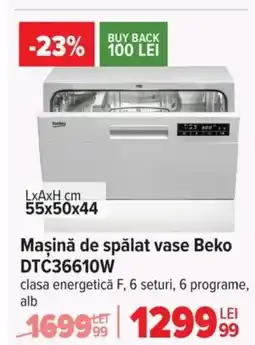 Carrefour Maşină de spălat vase Beko DTC36610W Ofertă