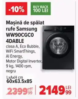 Carrefour Maşină de spălat rufe Samsung WW90CGC0 4DABLE Ofertă