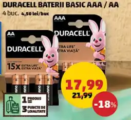 Penny DURACELL Baterii basic AAA/AA Ofertă