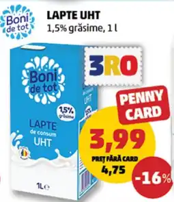 Penny Lapte uht 1,5% grăsime Ofertă