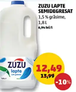 Penny Zuzu lapte semidegresat 1,5% grăsime Ofertă