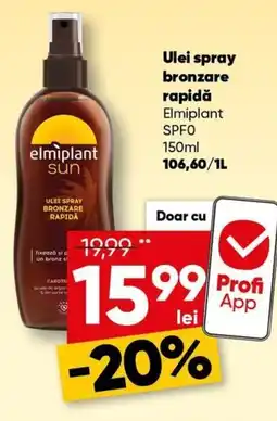 PROFI Ulei spray bronzare rapidă Elmiplant SPFO Ofertă