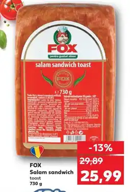 Kaufland FOX Salam sandwich toast Ofertă