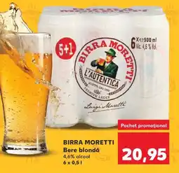 Kaufland BIRRA MORETTI Bere blondă Ofertă