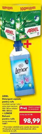 Kaufland ARIEL Detergent capsule pentru rufe + LENOR Balsam pentru rufe Ofertă