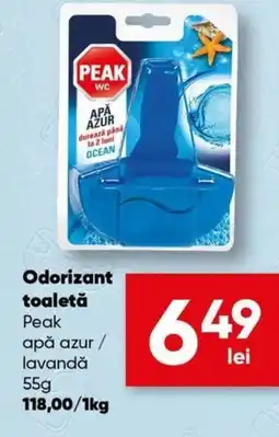 PROFI Odorizant toaletă Peak apǎ azur/ lavandă Ofertă