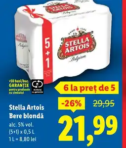 Lidl STELLA ARTOIS Bere blondǎ Ofertă