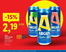 Lidl ARGUS Băutură Radler fără alcool Ofertă