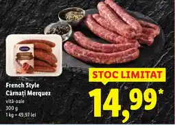 Lidl French Style Cârnaţi Merquez Ofertă
